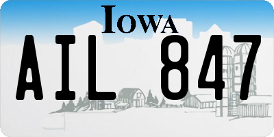 IA license plate AIL847