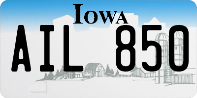 IA license plate AIL850