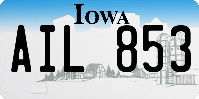 IA license plate AIL853