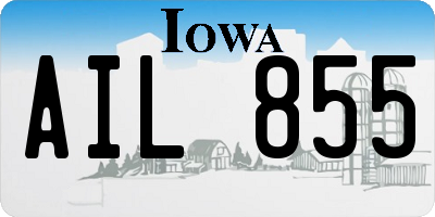 IA license plate AIL855
