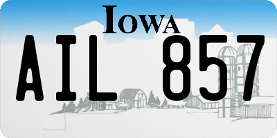 IA license plate AIL857