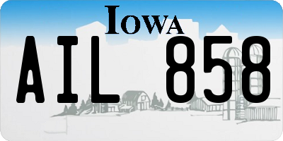IA license plate AIL858