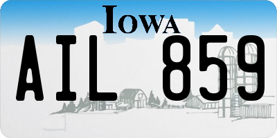IA license plate AIL859