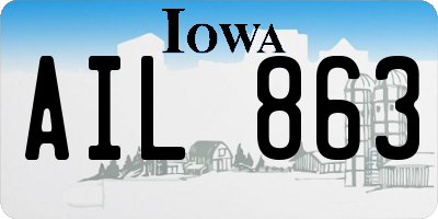 IA license plate AIL863