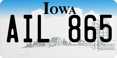 IA license plate AIL865