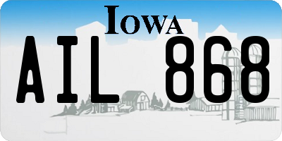 IA license plate AIL868