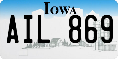 IA license plate AIL869