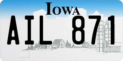 IA license plate AIL871