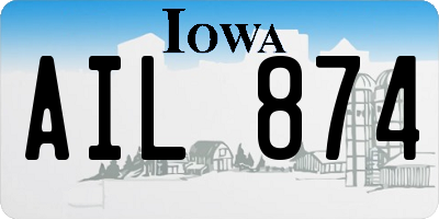 IA license plate AIL874