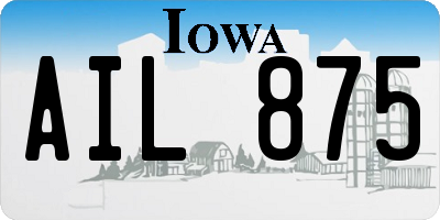 IA license plate AIL875