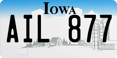 IA license plate AIL877