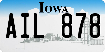 IA license plate AIL878