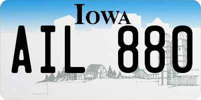 IA license plate AIL880