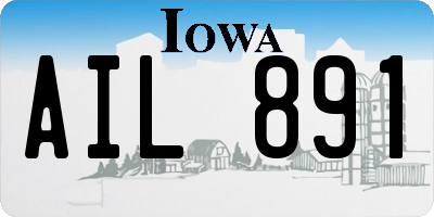 IA license plate AIL891
