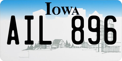 IA license plate AIL896