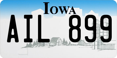 IA license plate AIL899