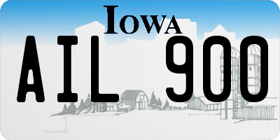 IA license plate AIL900
