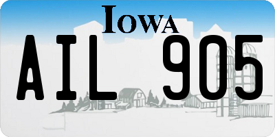 IA license plate AIL905