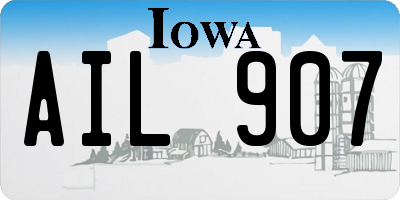 IA license plate AIL907