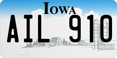IA license plate AIL910