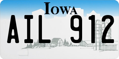 IA license plate AIL912