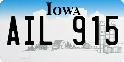 IA license plate AIL915