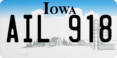 IA license plate AIL918