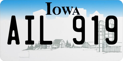 IA license plate AIL919