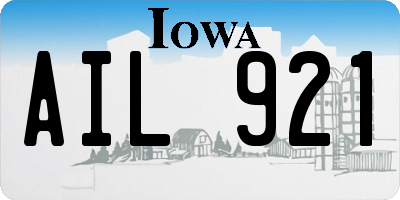 IA license plate AIL921