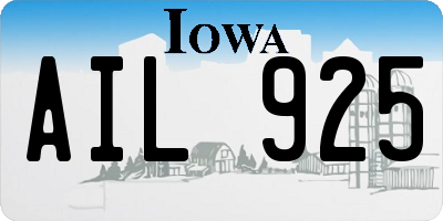 IA license plate AIL925