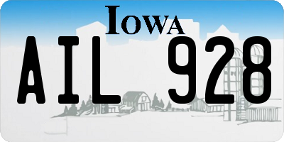 IA license plate AIL928