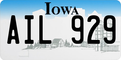 IA license plate AIL929