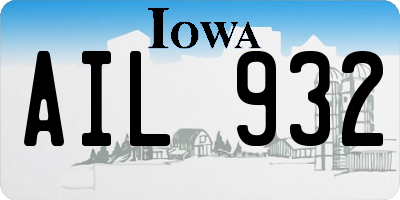 IA license plate AIL932