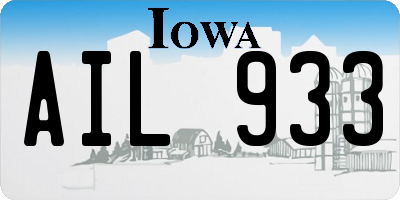 IA license plate AIL933