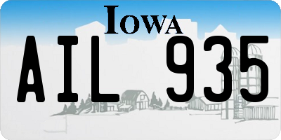 IA license plate AIL935