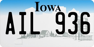 IA license plate AIL936