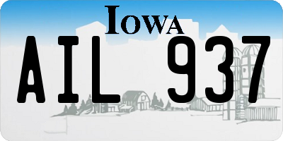 IA license plate AIL937