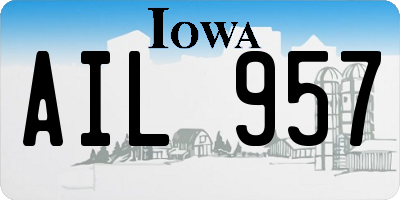 IA license plate AIL957