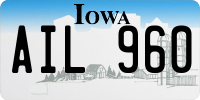 IA license plate AIL960