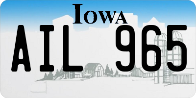 IA license plate AIL965