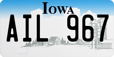 IA license plate AIL967