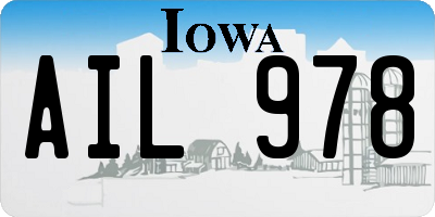 IA license plate AIL978