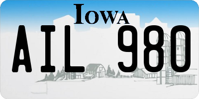 IA license plate AIL980