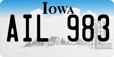IA license plate AIL983