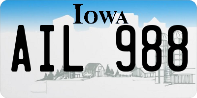 IA license plate AIL988
