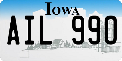 IA license plate AIL990