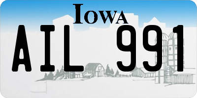 IA license plate AIL991