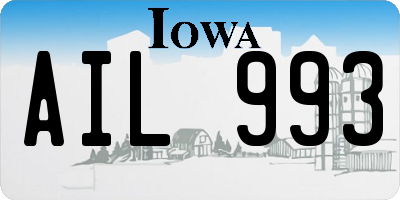 IA license plate AIL993