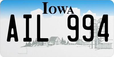 IA license plate AIL994