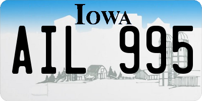 IA license plate AIL995
